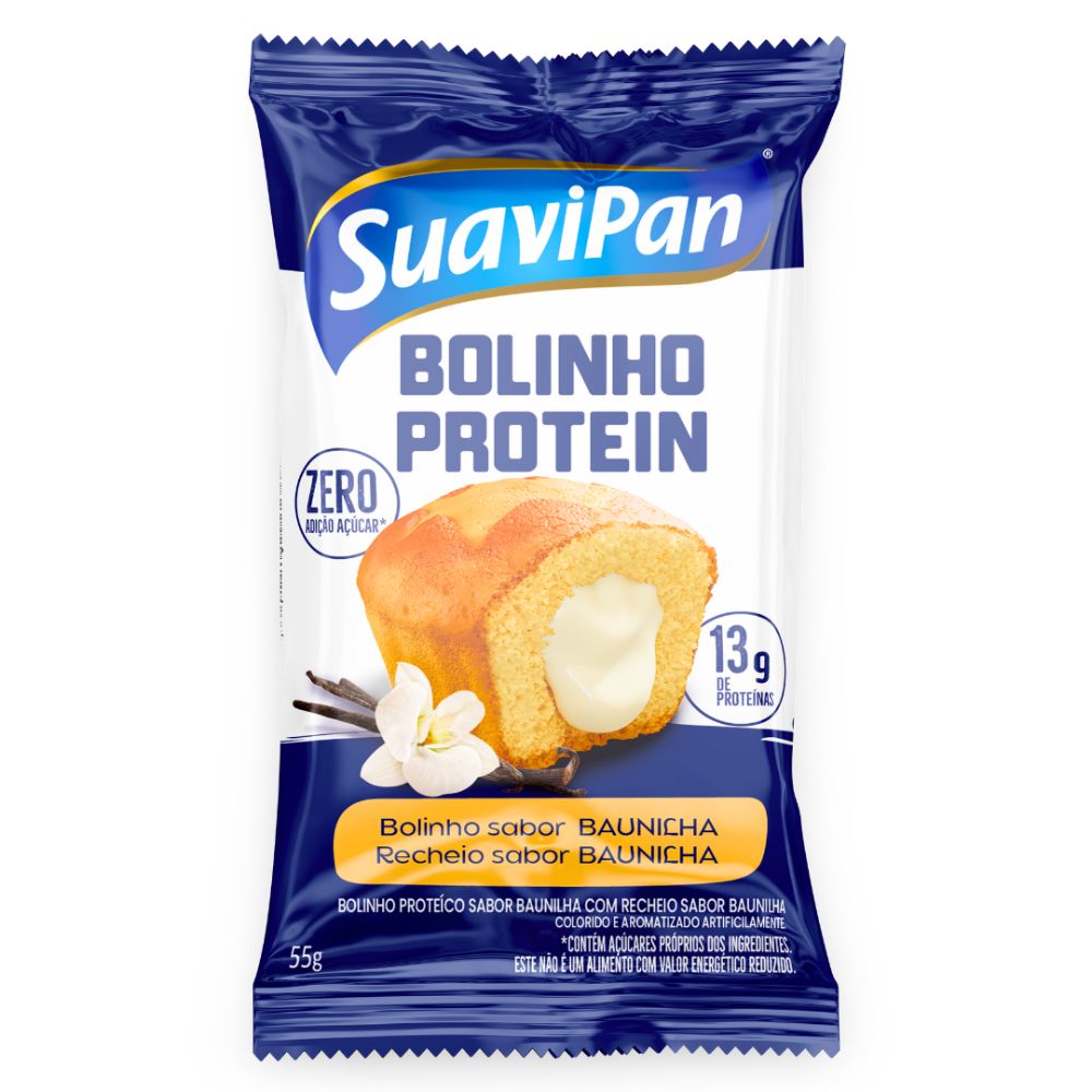 Bolinho zero açúcar Suavipan Proteico 55g Baunilha S/Baunilha
