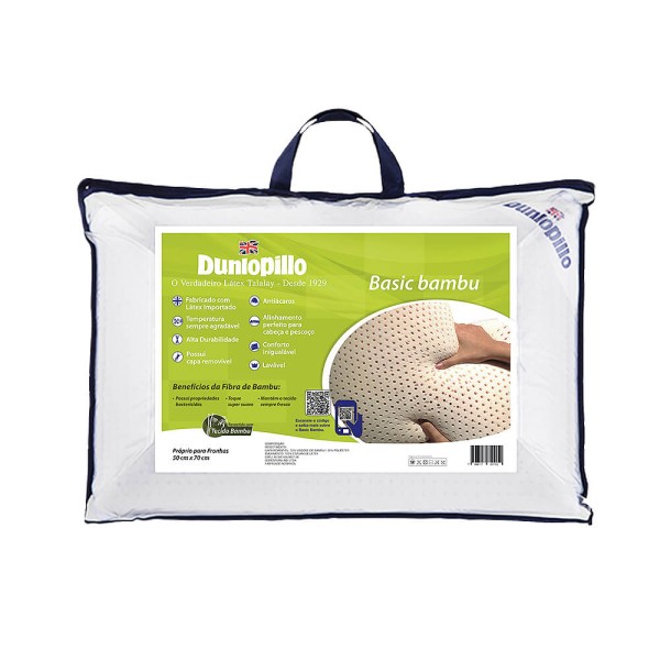 Travesseiro Látex Natural Basic Bambu - Dunlopillo