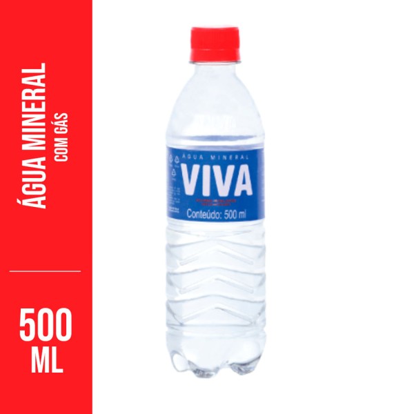 Água Mineral Viva Com Gás Pet com 500ml