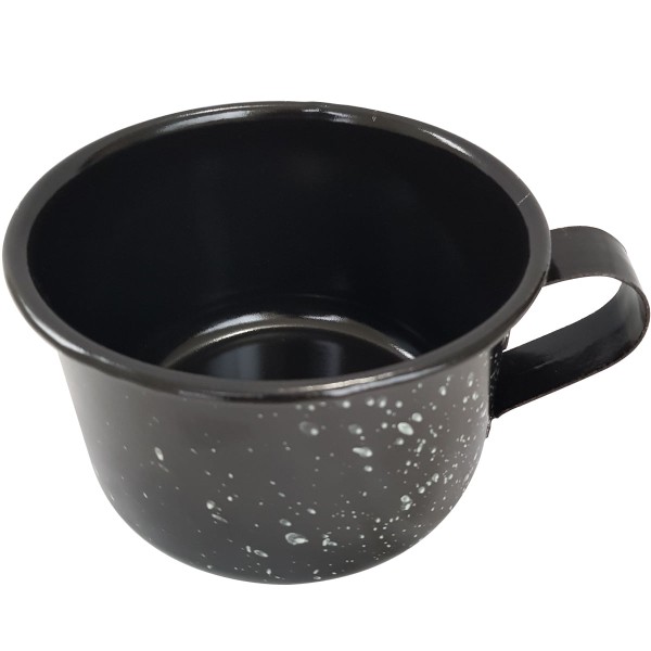 Encontraproduto.com.br - Caneca Esmaltada Grande Leiteira 800ml Caneca Rustico Preta