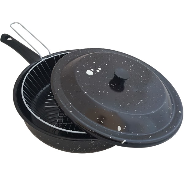 Encontraproduto.com.br - Frigideira Com Tampa E Cesto Para Fritura 2,7l Frigideira Esmaltada 3 Em 1 Fritadeira
