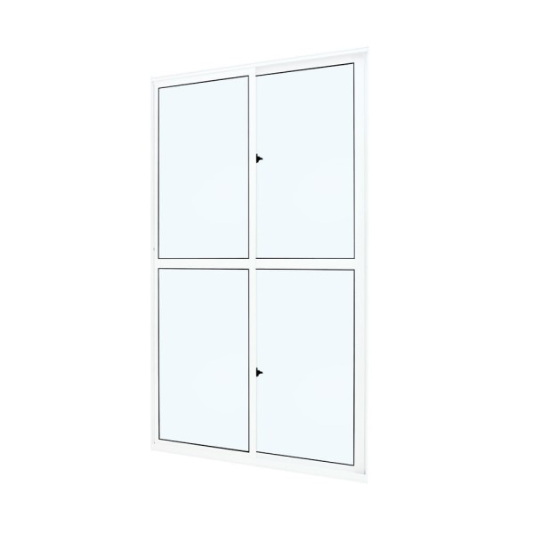 Porta de correr de alumínio 2 folhas Atlântica Mais 210x120cm branca