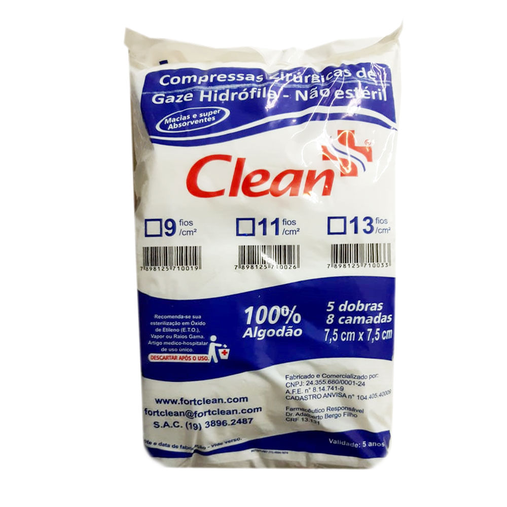 Encontraproduto.com.br - COMPRESSA DE GAZES CLEAN 13 FIOS