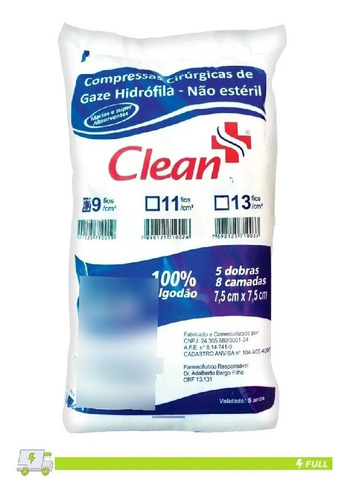 COMPRESSA DE GAZES CLEAN 13 FIOS