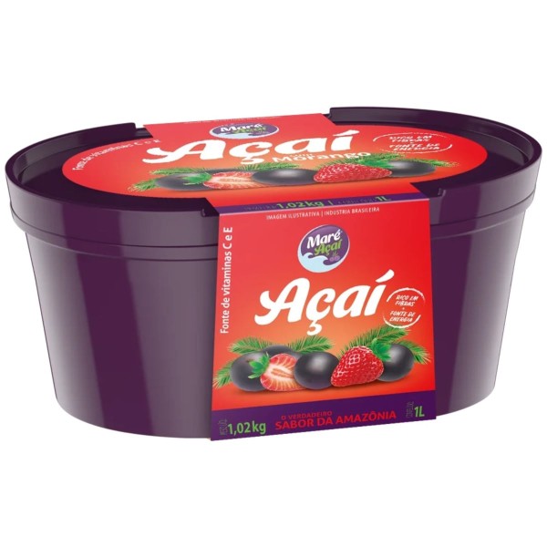Encontraproduto.com.br - Açaí com Morango Congelado Maré Açaí 1 Litro