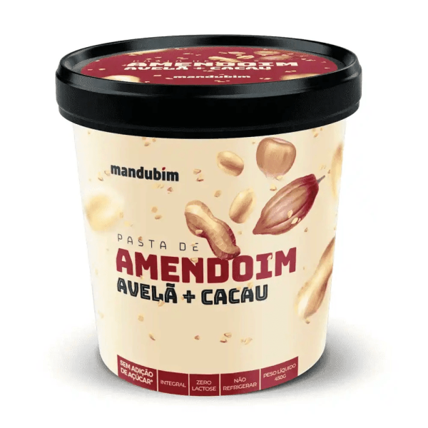Pasta Amendoim Com Cacau E Avela Mandubim 450 G