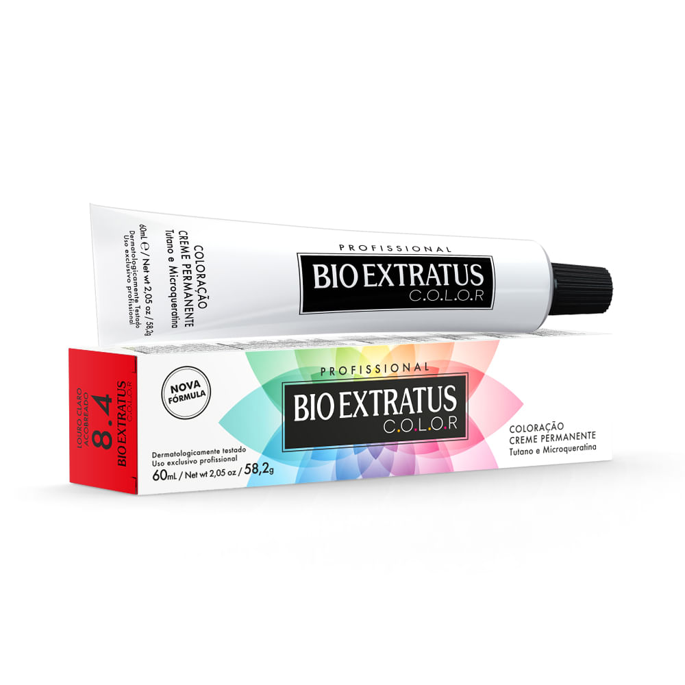Encontraproduto.com.br - Tinta 60ml 8.4 Louro Claro Acobreado - Bio Extratus