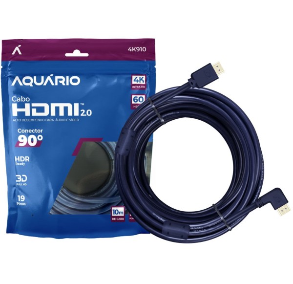 Cabo HDMI 90° 2.0 4K 10 metros