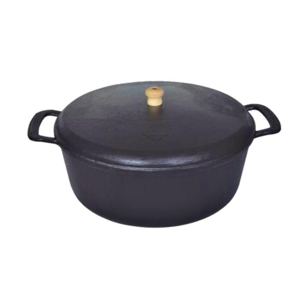Encontraproduto.com.br - Caçarola Alça Fixa e Tampa de Ferro Fundido 38cm 14Litros