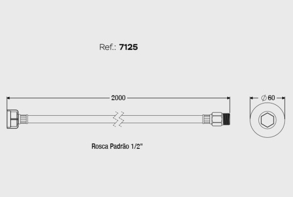Encontraproduto.com.br - Engate Flexível PVC 1/2X2,00M MF 7125 Censi