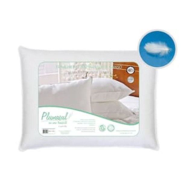Travesseiro Plumasul Percal Com Penas De Ganso 50 X 70 Cm Branco