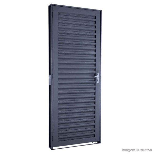 Encontraproduto.com.br - Porta decorada D de aço laminado 215x85x6,5cm prata Lucasa Básica