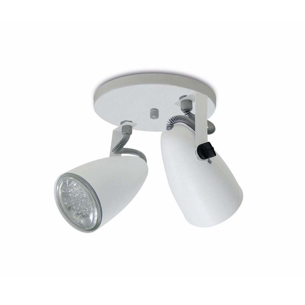 Spot de sobrepor Globo para 2 lâmpadas base redonda branco Spot Line
