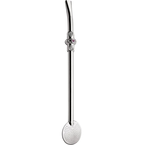 Encontraproduto.com.br - Bomba De Chimarrão Ferro Anel Pedra Superior Inteira Cinza Taumer Unidade