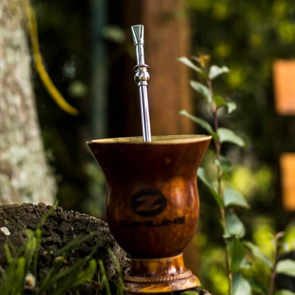 Encontraproduto.com.br - Bomba Chimarrão Tererê Mate 25cm Aço Inox Anel Cuia Inteira