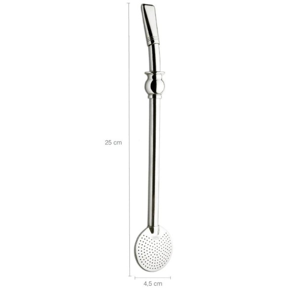 Encontraproduto.com.br - Bomba Chimarrão Tererê Mate 25cm Aço Inox Anel Cuia Inteira