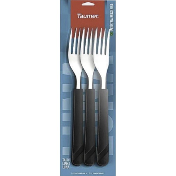 Encontraproduto.com.br - Garfo De Mesa Luna Taumer Preto Conjunto com 3 unidades