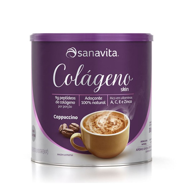 Encontraproduto.com.br - Colágeno Skin Cappuccino 300g - Sanavita