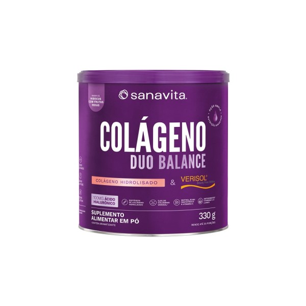 Encontraproduto.com.br - Colágeno em Pó Sanavita Duo Balance Hibiscus com Frutas Roxas 330g
