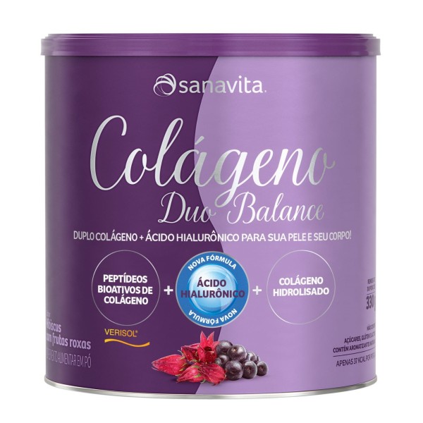 Encontraproduto.com.br - Colágeno em Pó Sanavita Duo Balance Hibiscus com Frutas Roxas 330g