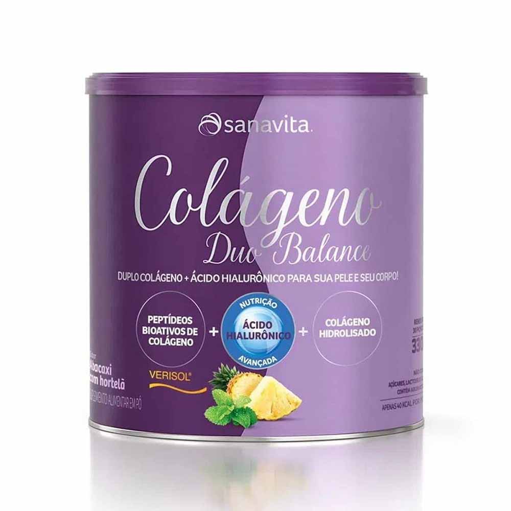 Encontraproduto.com.br - Colágeno Verisol Sabor Abacaxi Com Hortelã Sanavita + Ácido Hialurônico 330g