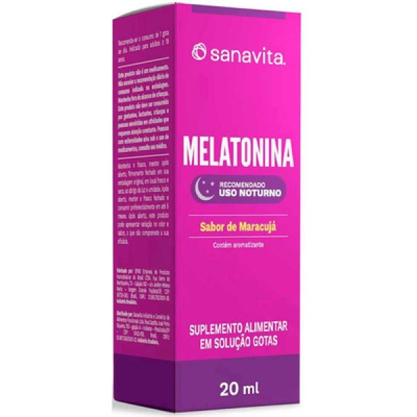 Melatonina Em Gotas Sabor Maracujá - (20ml) - Sanavita