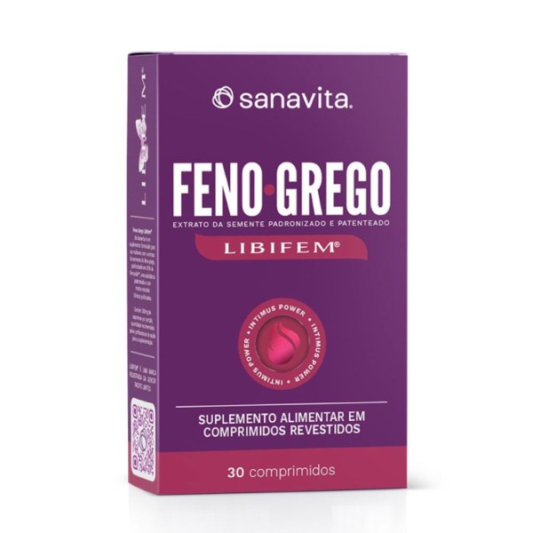 Encontraproduto.com.br - Suplemento Alimentar Sanavita Feno Grego Libifem 30 Comprimidos