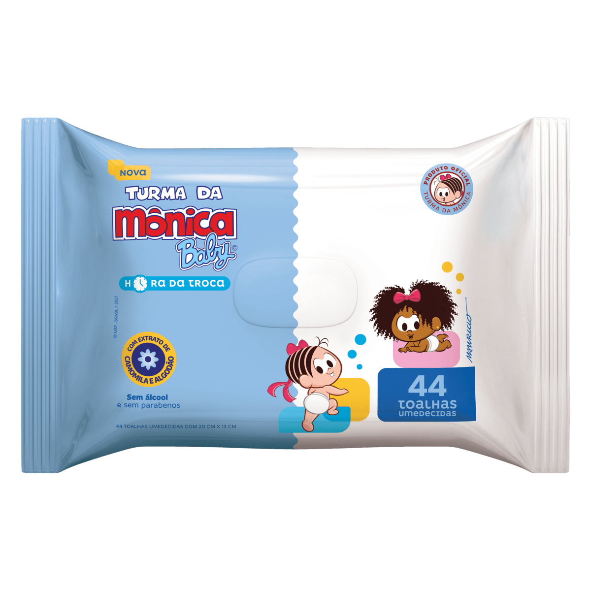 Toalhas Umedecidas Turma da Mônica Baby Hora da Troca 44 Toalhinhas