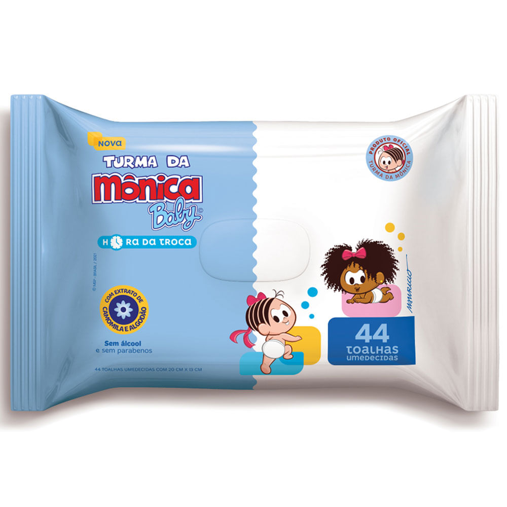Encontraproduto.com.br - Toalhas Umedecidas Turma da Mônica Baby Hora da Troca 44 Toalhinhas