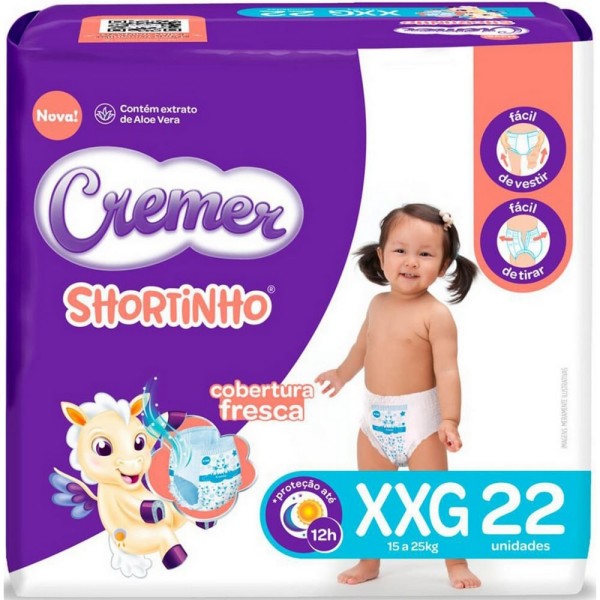 Fralda Shortinho Jumbo XXG - Cremer - 22 unidades