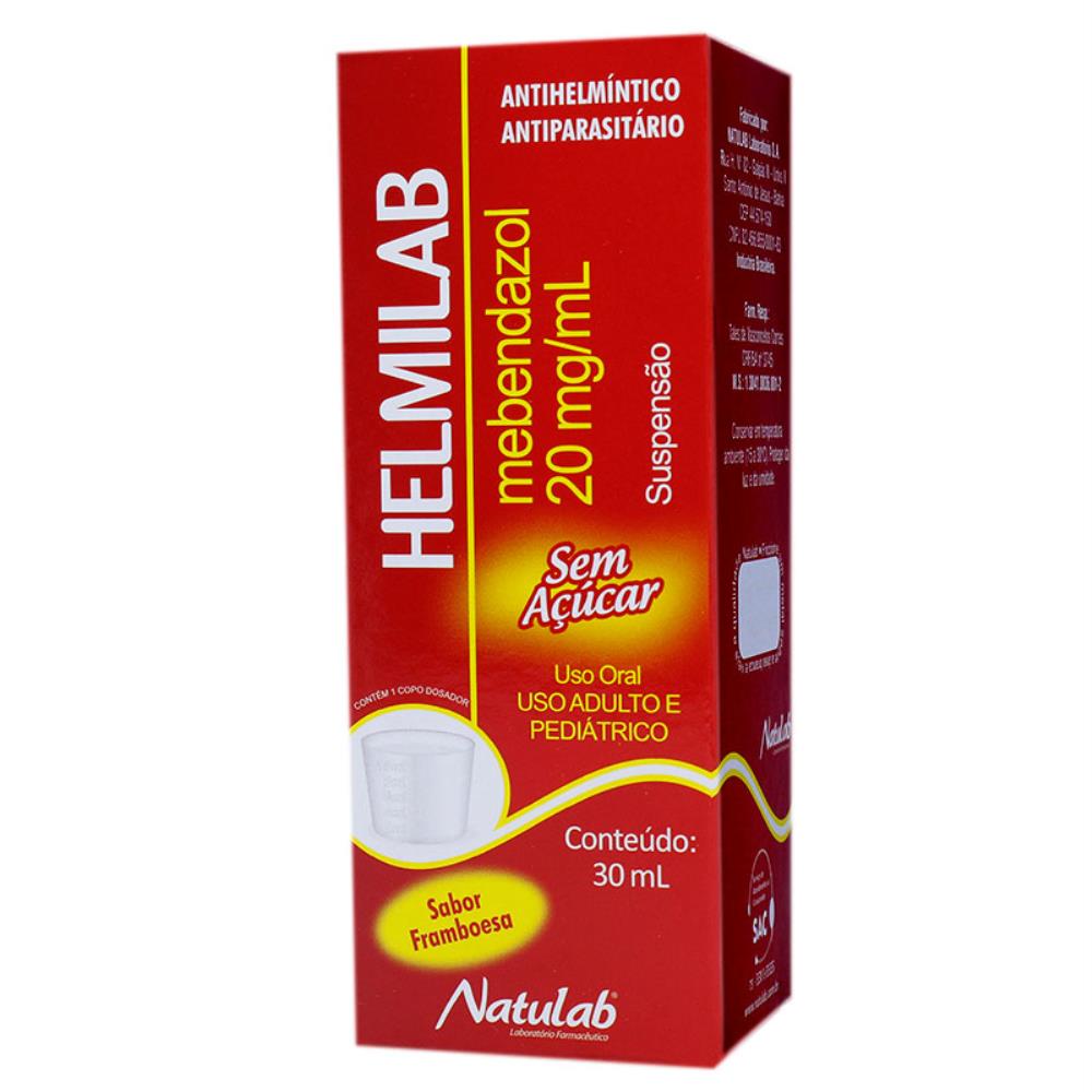 Encontraproduto.com.br - Helmilab Natulab Sabor Framboesa 20mg/ml Sem Açúcar suspensão Oral com 30ml