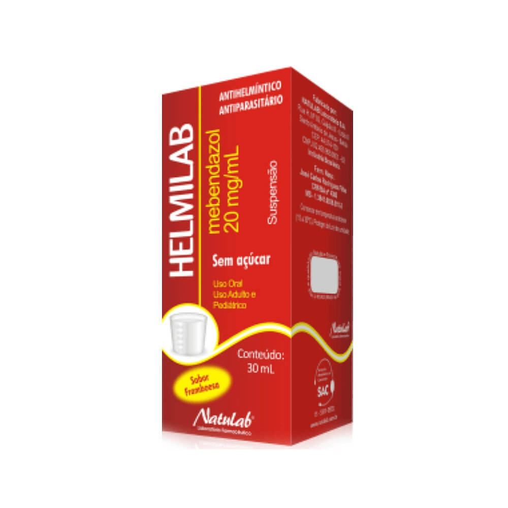 Encontraproduto.com.br - Helmilab Natulab Sabor Framboesa 20mg/ml Sem Açúcar suspensão Oral com 30ml