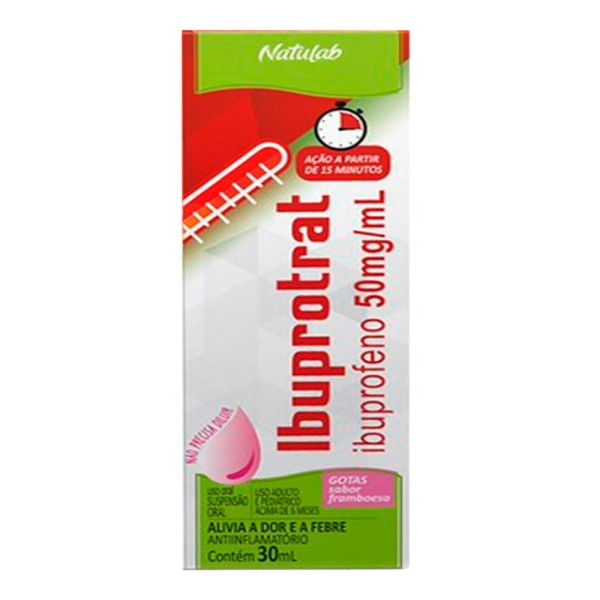 Ibuprotrat Ibuprofeno 50 mg/ml Suspensão Oral Sabor Framboesa com 30 ml