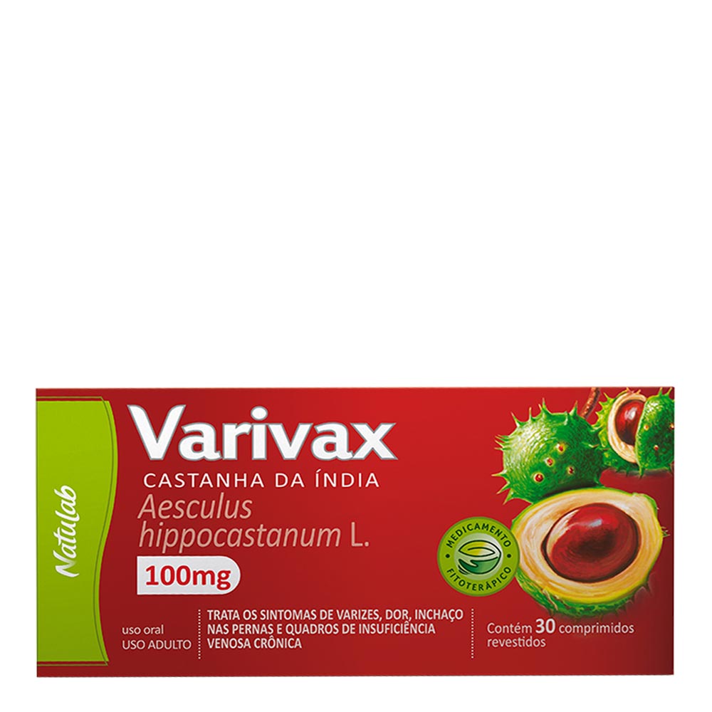 Encontraproduto.com.br - Varivax Castanha da Índia 100mg c/ 30 Comprimidos