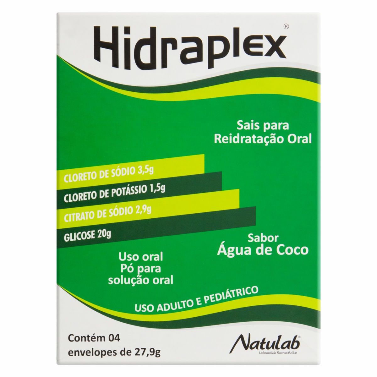 Encontraproduto.com.br - Hidraplex Pó Natulab Sabor Água de Coco 4 Envelopes de 27,9g