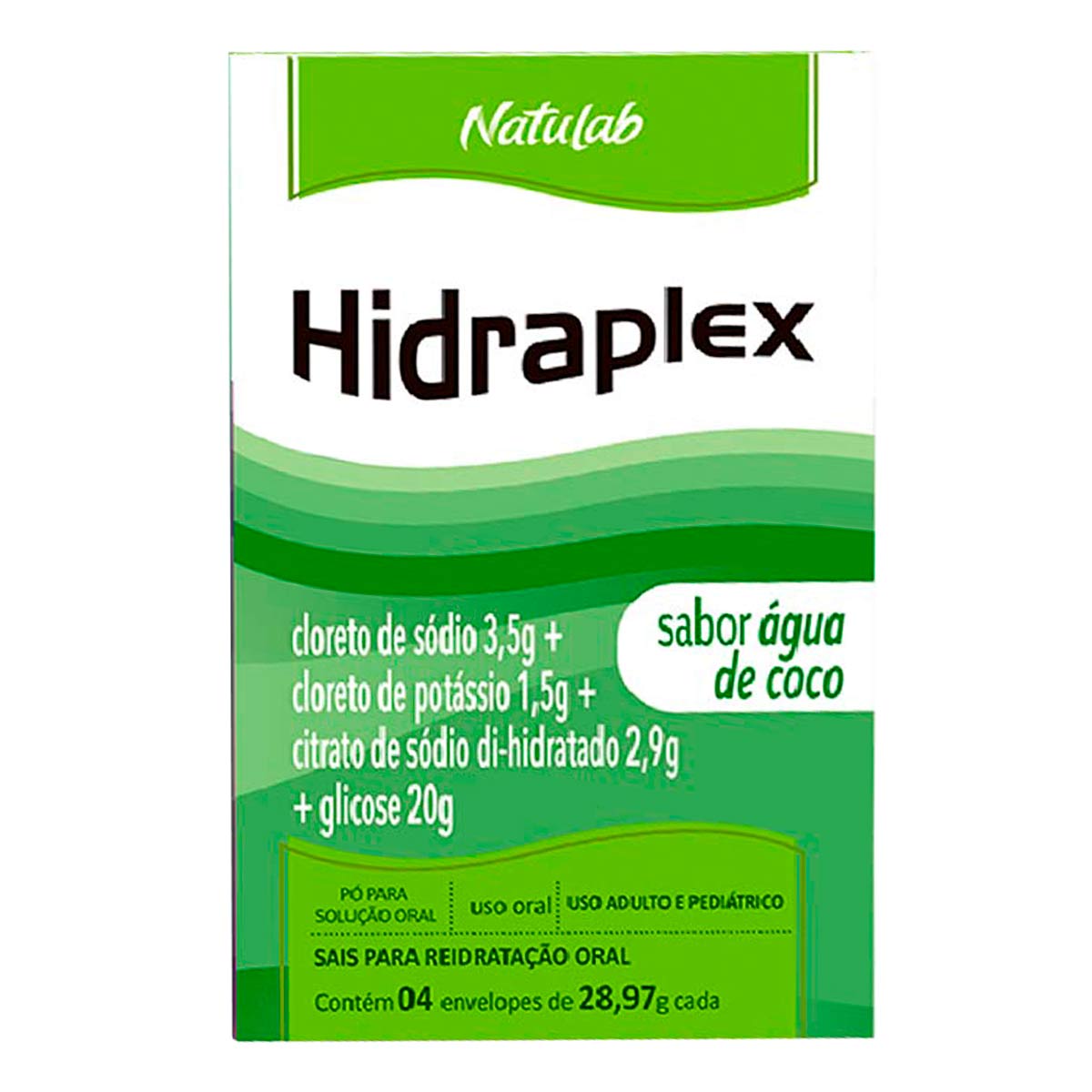 Encontraproduto.com.br - Hidraplex Pó Natulab Sabor Água de Coco 4 Envelopes de 27,9g