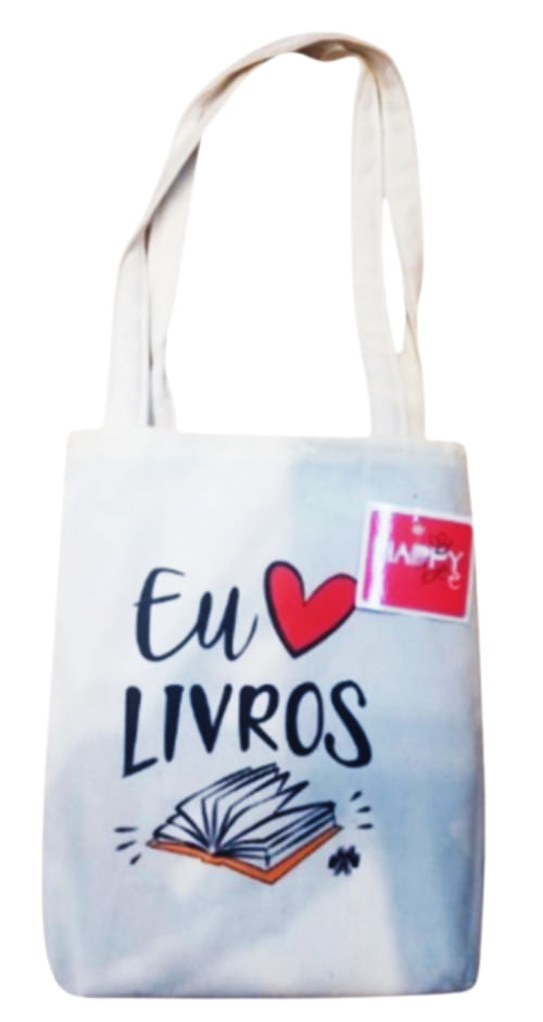 Sacola Tecido Ecobag Eu Amo Livros Em Tecido