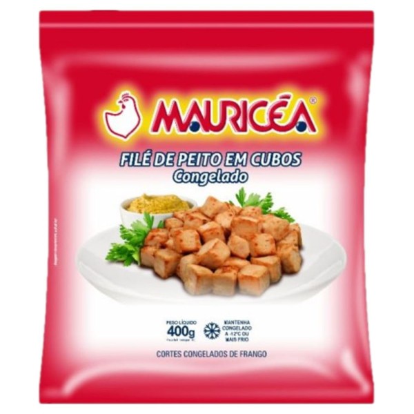 Encontraproduto.com.br - Filé de Peito de Frango Congelado em Cubos Mauricéa 400g