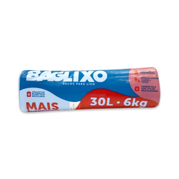 Saco p/ Lixo Baglixo Rolo 30l c/50 unid