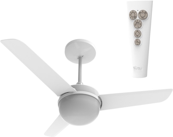 Encontraproduto.com.br - Ventilador De Teto Aliseu Alisclean Com Controle Remoto 130W Branco 110V