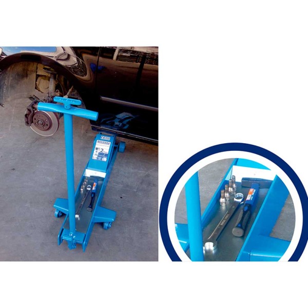 Encontraproduto.com.br - Macaco Hidráulico Tipo Jacaré 2 Toneladas Bovenau J2200 com Roda de Ferro