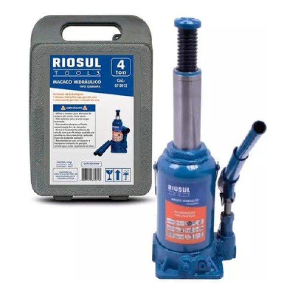 Encontraproduto.com.br - Macaco Garrafa 04 Toneladas com Maleta - R070012 - RioSulTools