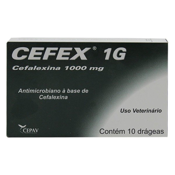 Antimicrobiano Cepav Cefex 1 G - 10 Drágeas