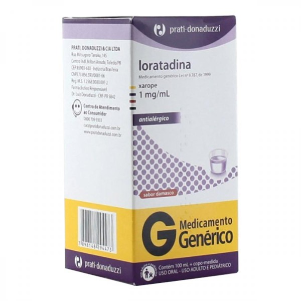 Encontraproduto.com.br - Loratadina 1mg 100ml Genérico Prati-Donaduzzi