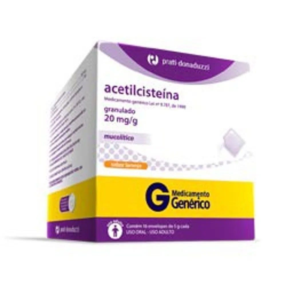 Encontraproduto.com.br - Acetilcisteína 100mg/g Prati-Donaduzzi 16 Envelopes de 5g Cada
