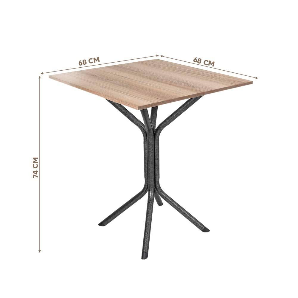 Encontraproduto.com.br - Mesa Com 4 Cadeiras Para Cozinha Aço 68cm Preto Carvalho Luna Ciplafe
