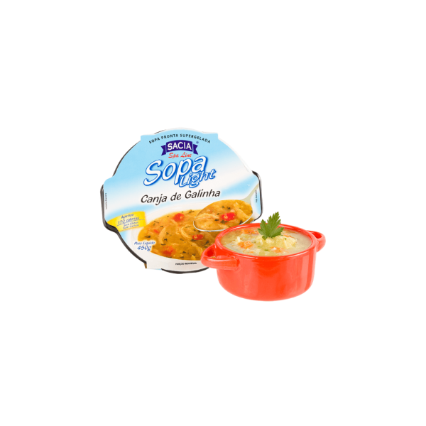 Encontraproduto.com.br - Sopa Canja de Galinha Light Sacia Spa Line Pote 450 g