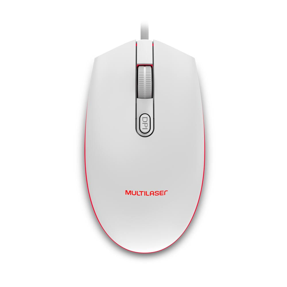 Encontraproduto.com.br - MOUSE GAMER MULTILASER 2400DPI LED 7 CORES BRANCO-MO299