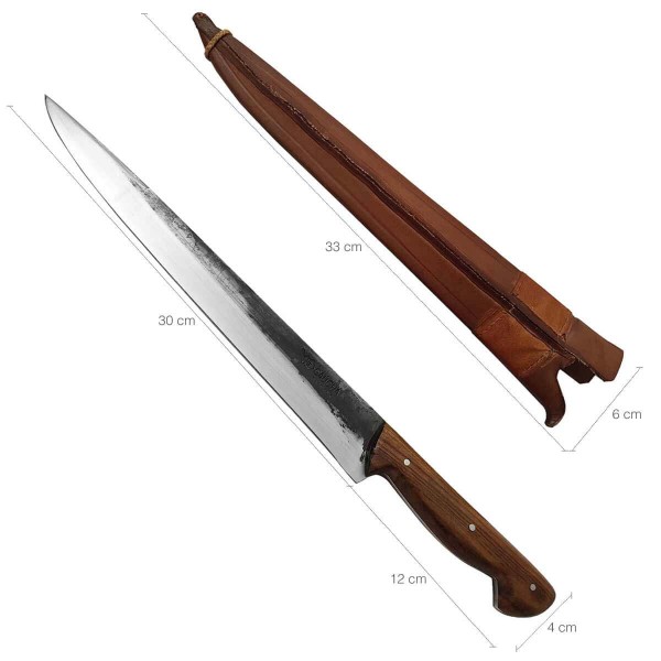 Encontraproduto.com.br - Faca Javalizeira Artesanal 12 Aço Carbono 1070 Caça Javali Rustica Brut Forge