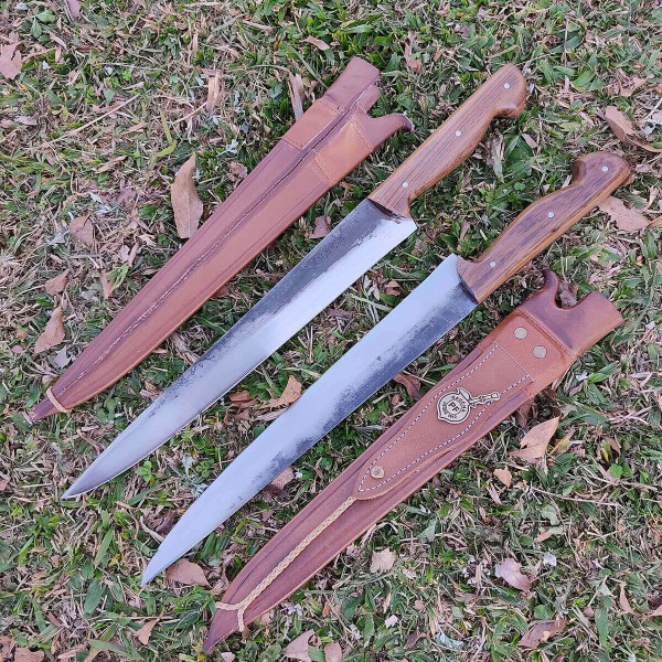 Encontraproduto.com.br - Faca Javalizeira Artesanal 12 Aço Carbono 1070 Caça Javali Rustica Brut Forge